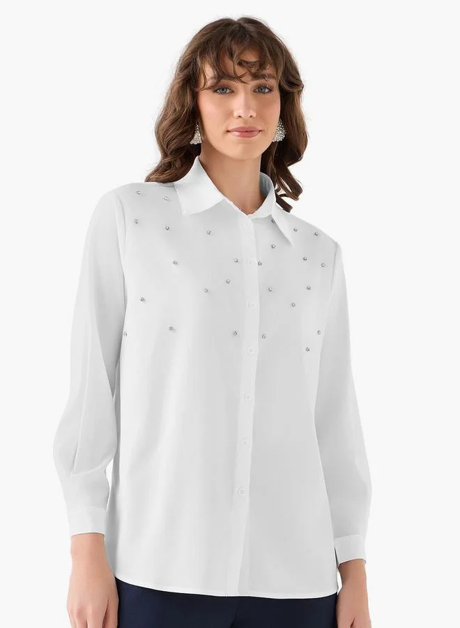 سبلاش فيڤ Shirt with Stone Embellishment